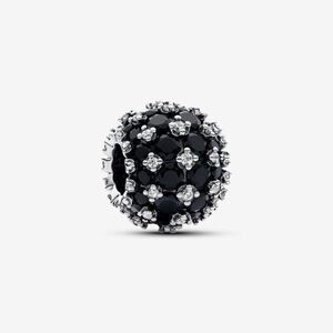 Pandora Pave Round Black Charm